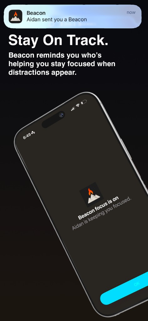 Beacon focus shield blocking a distracting app